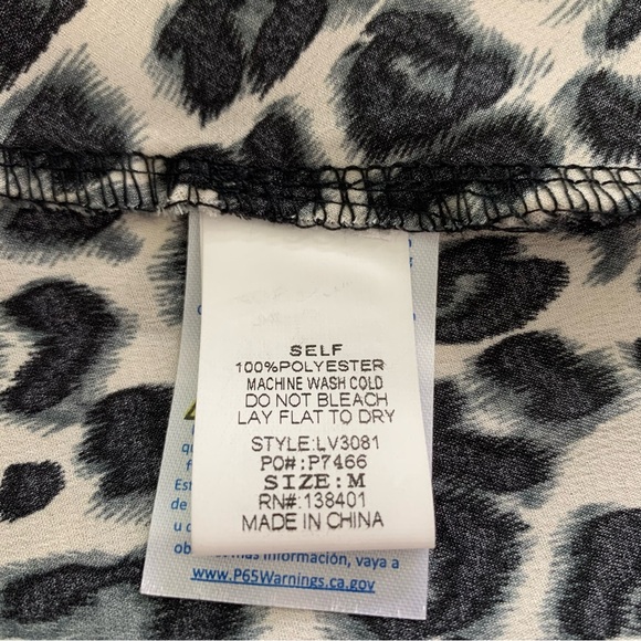 Salt + Soul Womens M Maxi Midi Skirt Gray Black White Leopard Animal Print Silky - Picture 7 of 7